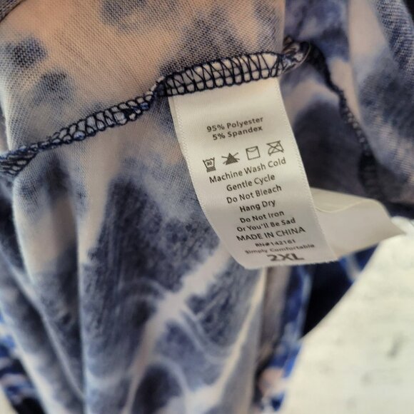 Lularoe Womens Dress 2XL Plus Short Sleeve Blue Tie Dye Poly Blend TIE23E - Picture 12 of 12